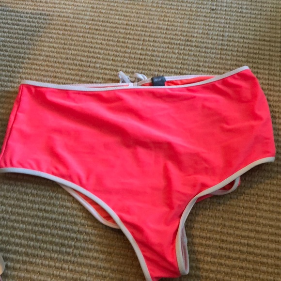 pink high waisted bathing suit bottoms